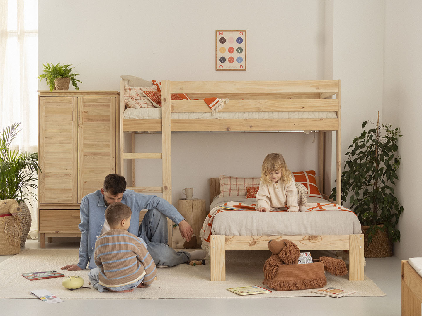Imagen de ambiente 1 para:Meubles en bois pour chambres partag&eacute;es